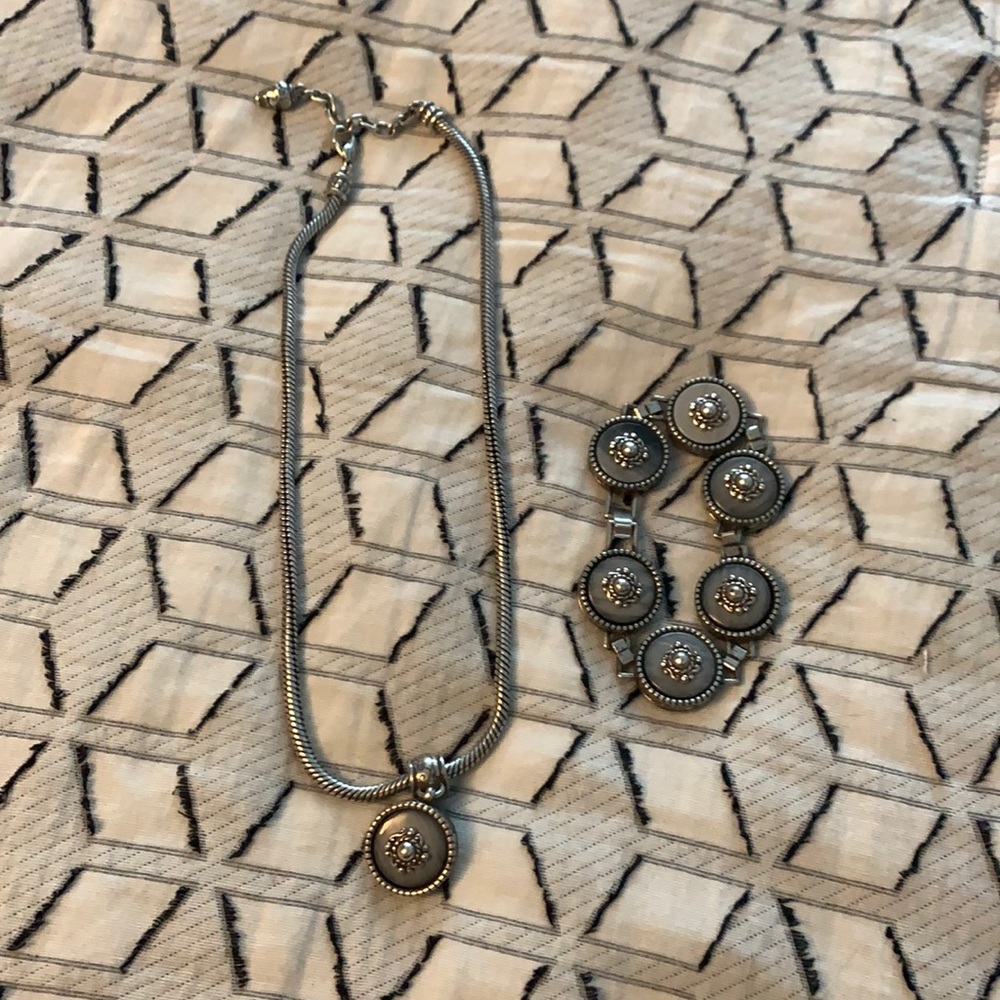 Medallion necklace/ bracelet set